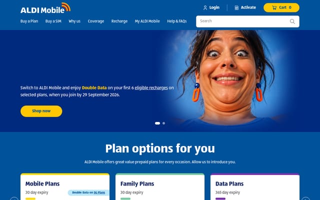 Screenshot of aldimobile.com.au