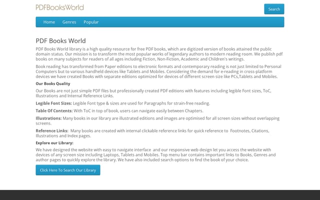 Screenshot of pdfbooksworld.com