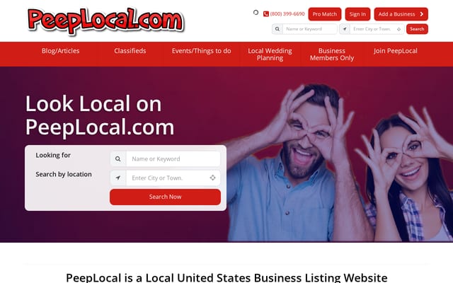 Screenshot of peeplocal.com