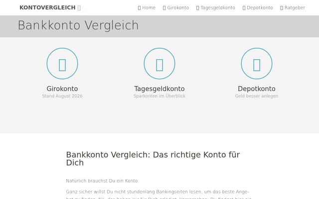 Screenshot of bankkonto-vergleich.net