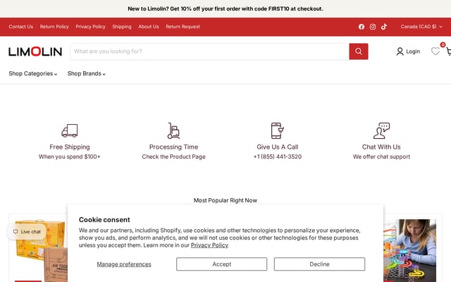 Screenshot of limolin.com