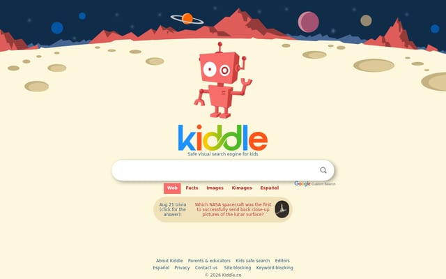 Screenshot of kiddle.co