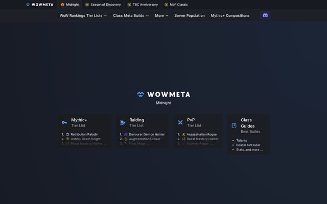 Screenshot of wowmeta.com