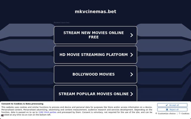 Screenshot of mkvcinemas.bet