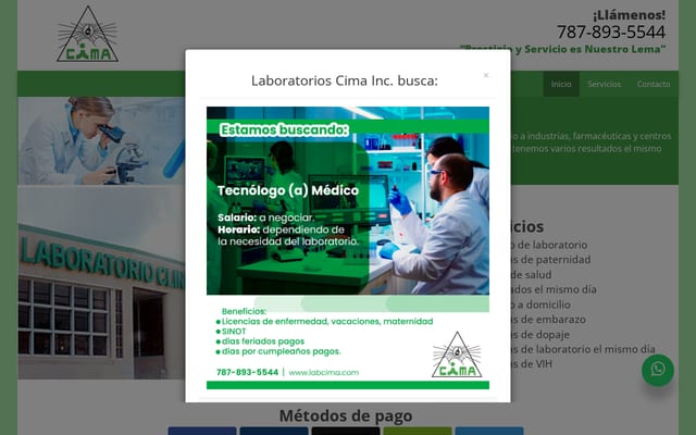 Screenshot of labcima.com