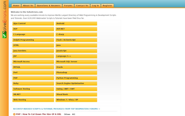 Screenshot of solveerrors.com