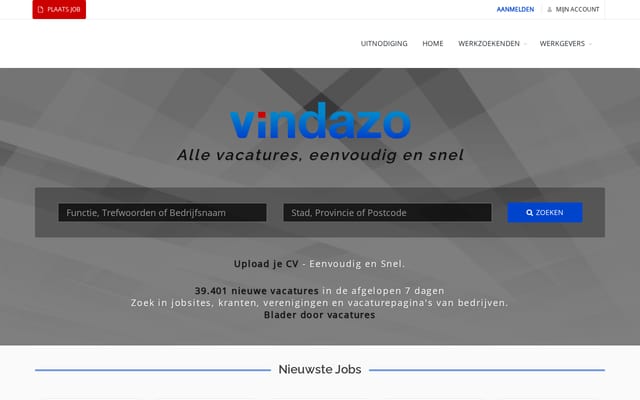 Screenshot of vindazo.be