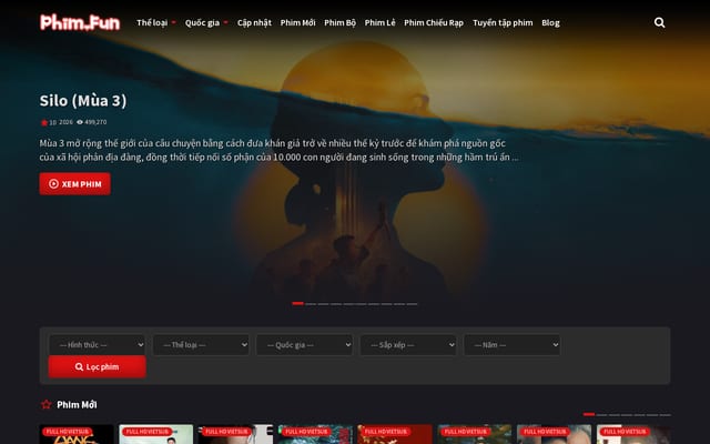Screenshot of phimfun.net