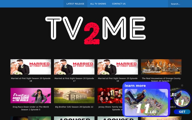 Screenshot of tv2me.net