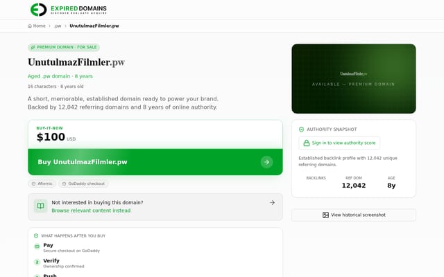 Screenshot of unutulmazfilmler.pw