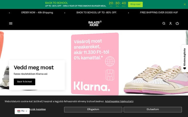 Screenshot of balazskicks.com