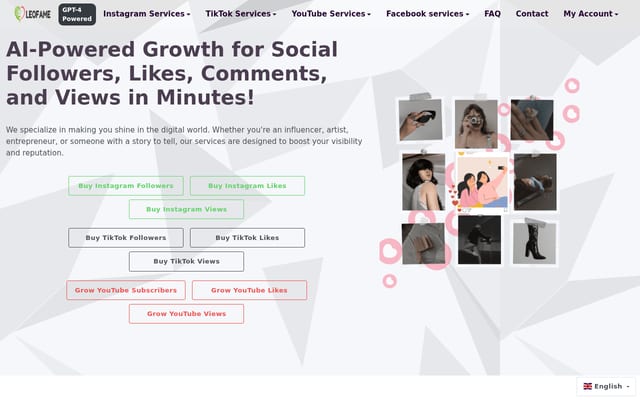 Screenshot of leofame.com
