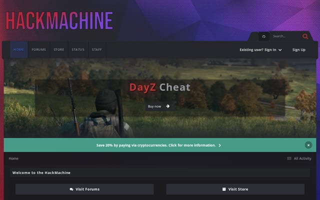 Screenshot of hackmachine.cc