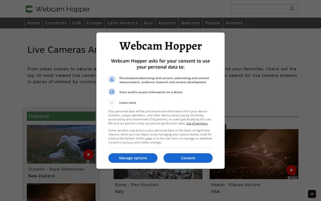 Screenshot of webcamhopper.com