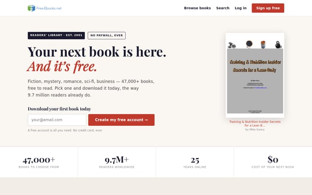Screenshot of free-ebooks.net