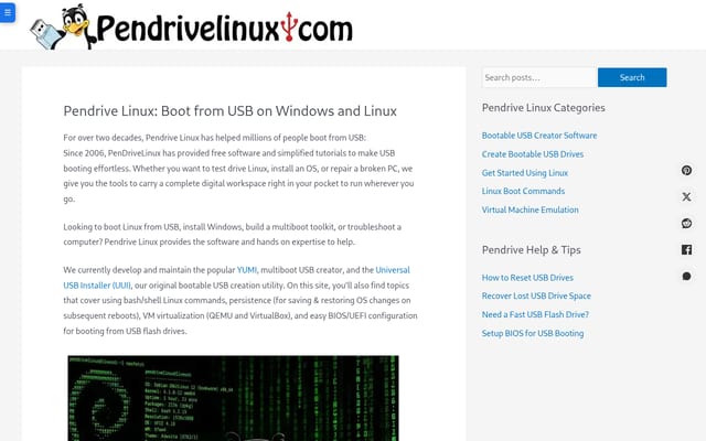 Screenshot of pendrivelinux.com