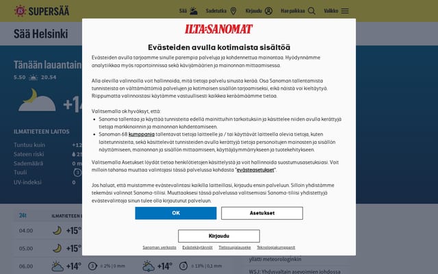 Screenshot of supersaa.fi
