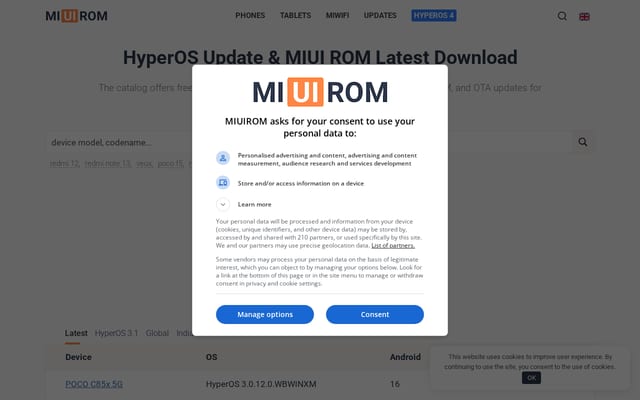 Screenshot of miuirom.org