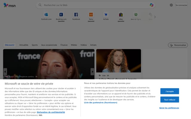 Screenshot of msn.com