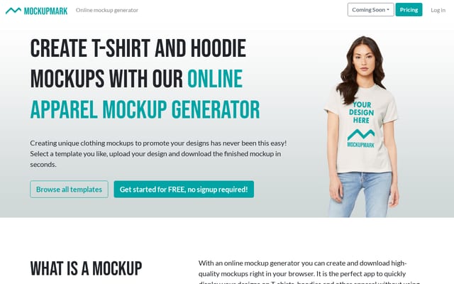 Screenshot of mockupmark.com