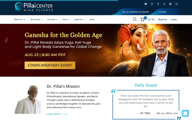 Screenshot of pillaicenter.com