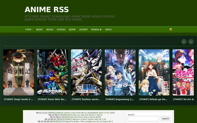 Screenshot of animerss.com