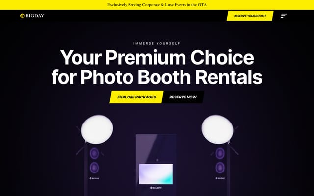 Screenshot of bigday.ca