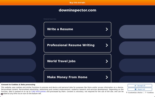 Screenshot of downinspector.com