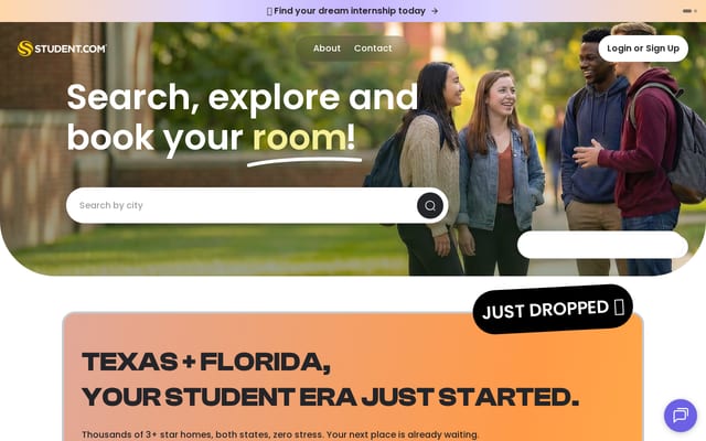 Screenshot of student.com