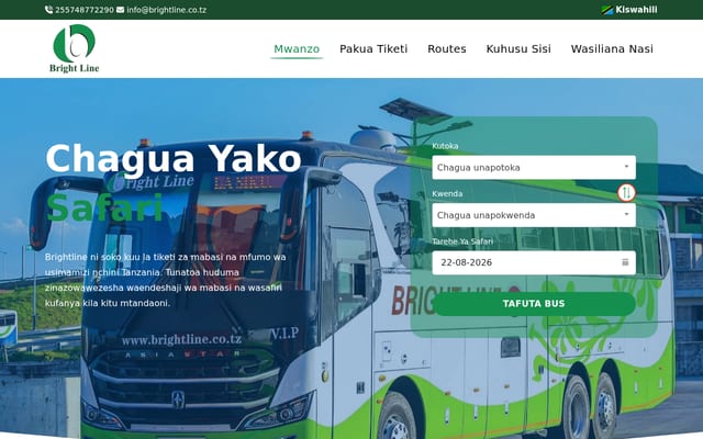 Screenshot of brightline.co.tz