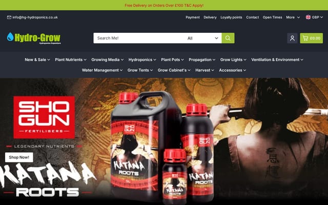 Screenshot of hg-hydroponics.co.uk