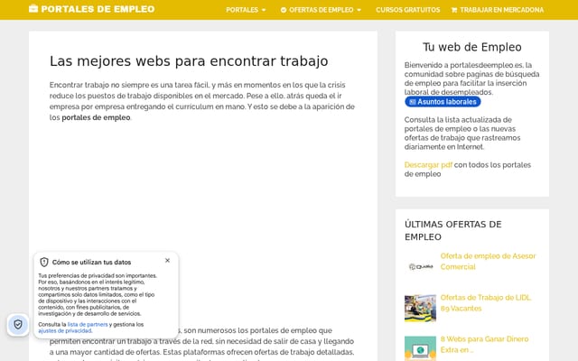 Screenshot of portalesdeempleo.es