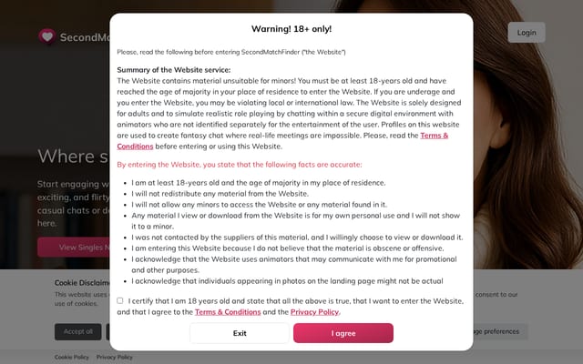 Screenshot of secondmatchfinder.com