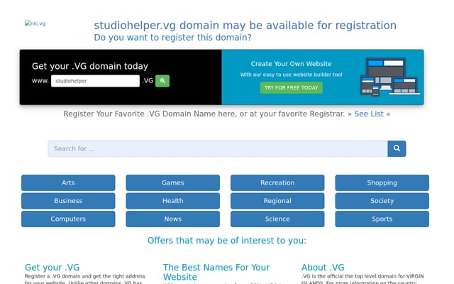 Screenshot of studiohelper.vg