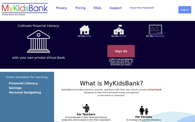 Screenshot of mykidsbank.org