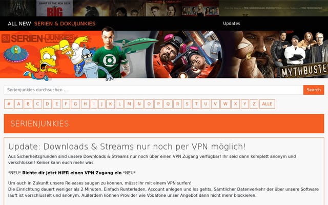 Screenshot of serienjunkies.io