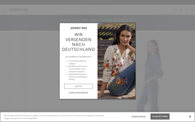 Screenshot of johnnywas.com