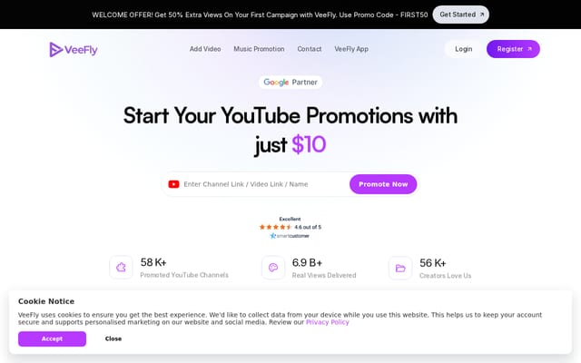 Screenshot of veefly.com