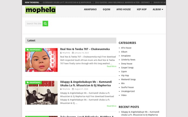 Screenshot of mophela.com