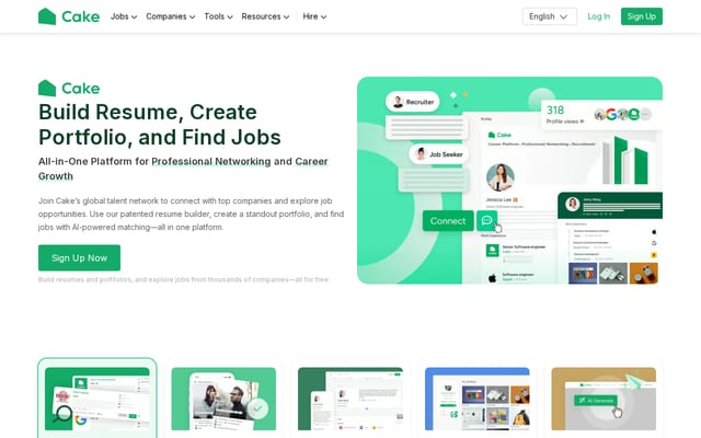 Screenshot of cakeresume.com