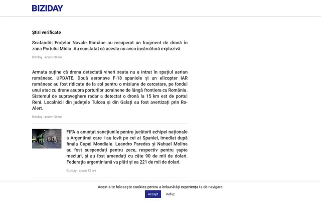 Screenshot of biziday.ro