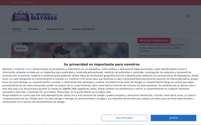 Screenshot of elmundodelasmayores.com