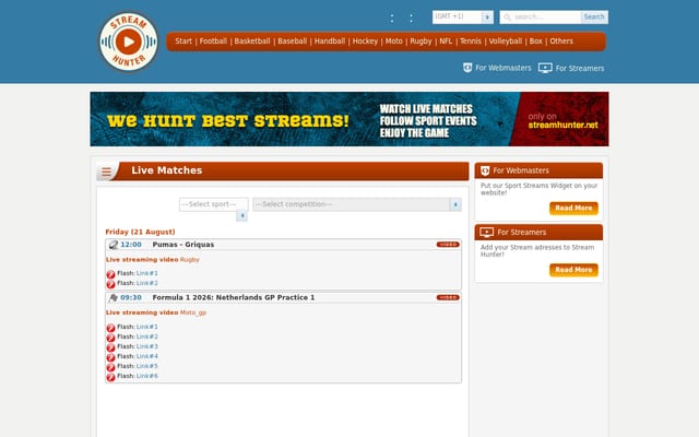 Screenshot of draculastream.org