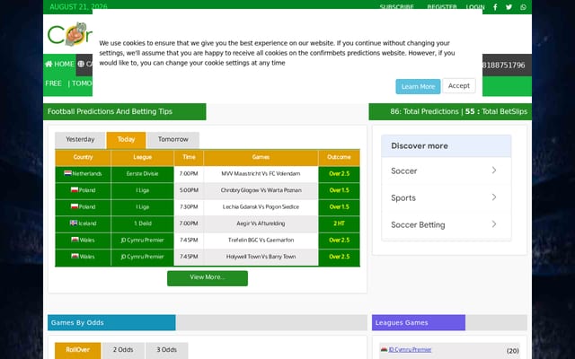 Screenshot of confirmbets.com
