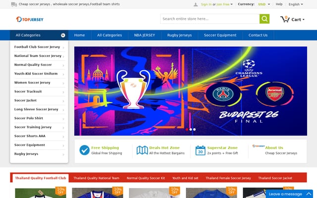 Screenshot of topjersey.ru