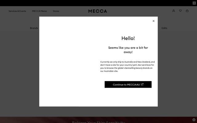Screenshot of mecca.com.au