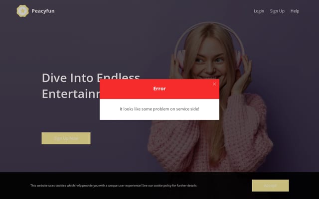 Screenshot of peacyfun.net
