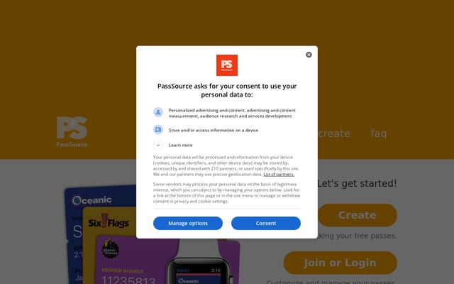 Screenshot of passsource.com