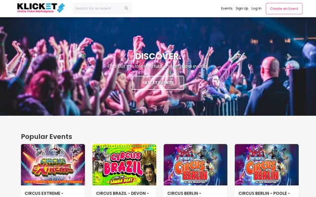 Screenshot of klicket.co.uk