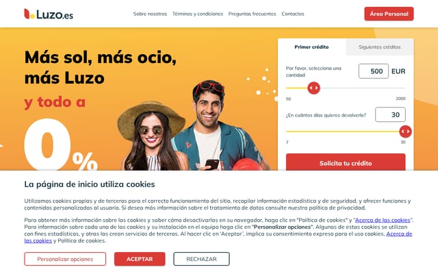 Screenshot of luzo.es